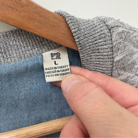 Scotch & Soda Men's Quilted Bomber Sweat Jacket Home Alone Large Gray Melange - Picture 3 of 10